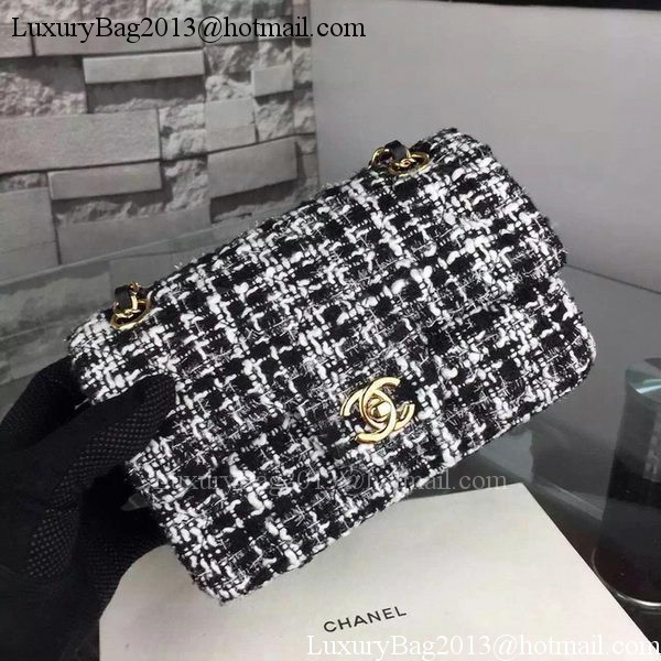 Chanel 2.55 Series Flap Bag Original Fabric A1025 Black&White