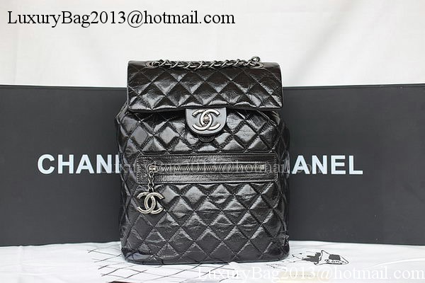 Chanel Original Bright Leather Backpack A92961 Black