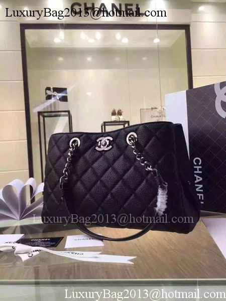 Chanel Shopper Bag Original Deer Leather A96299 Black