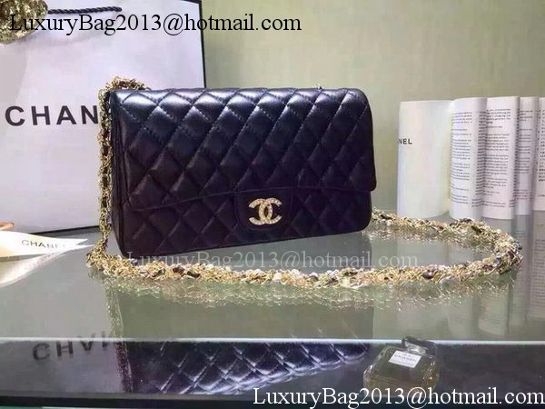 Chanel 2.55 Series Flap Bag Black Sheepskin Leather A5016 Black