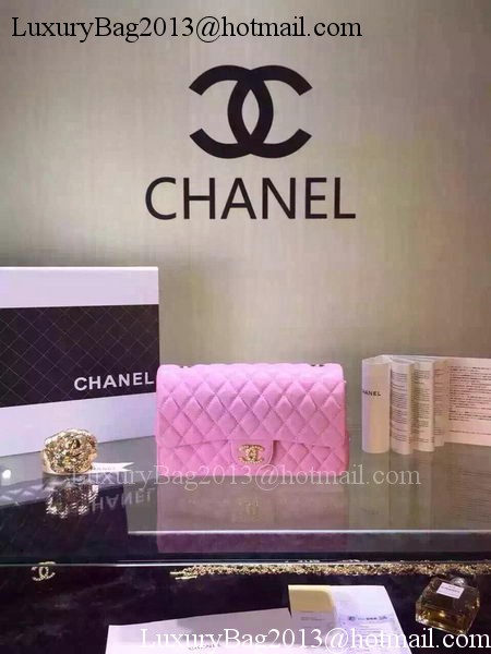 Chanel 2.55 Series Flap Bag Black Sheepskin Leather A5016 Pink