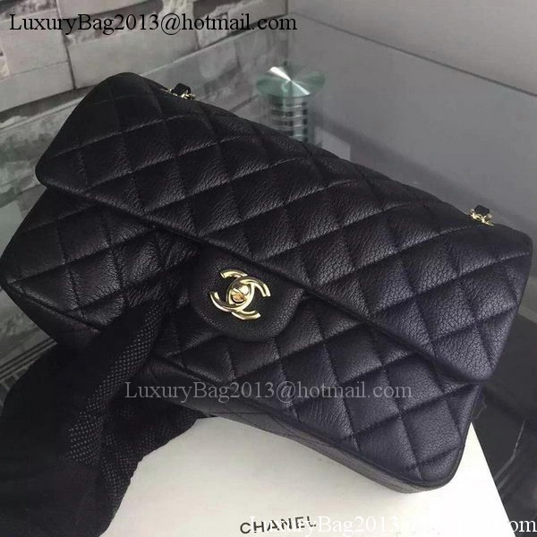 Chanel 2.55 Series Flap Bag Deerskin Leather A1112 Black