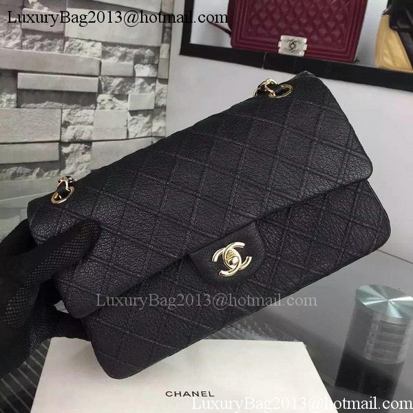 Chanel 2.55 Series Flap Bag Deerskin Leather A5024 Black