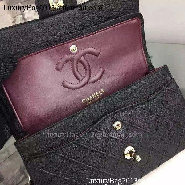 Chanel 2.55 Series Flap Bag Deerskin Leather A5024 Black