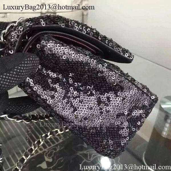 Chanel 2.55 Series Flap Bag Original SEQUIN A1112 Black