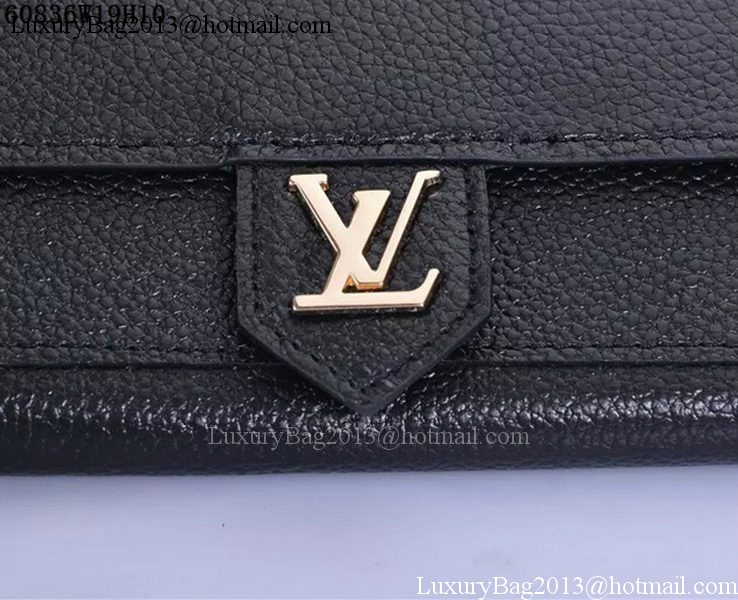 Louis Vuitton Soft Calf Leather LOCKME WALLET M60861 Black