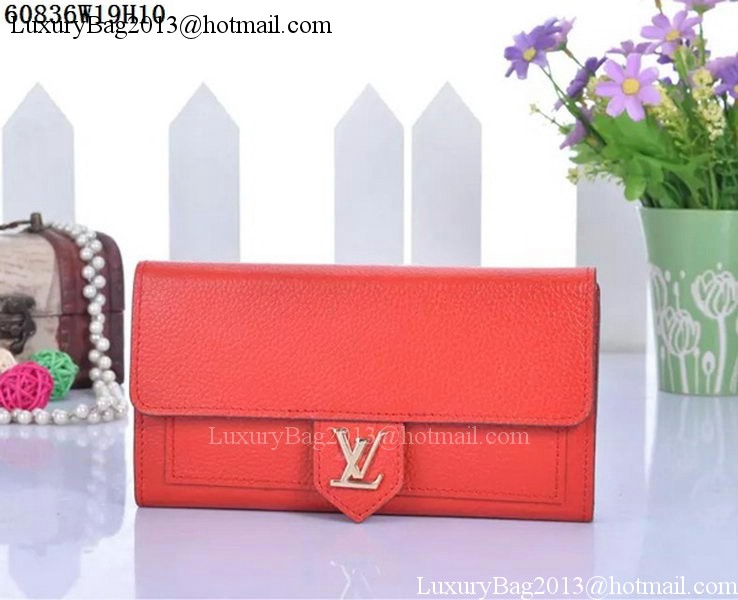 Louis Vuitton Soft Calf Leather LOCKME WALLET M60861 Red