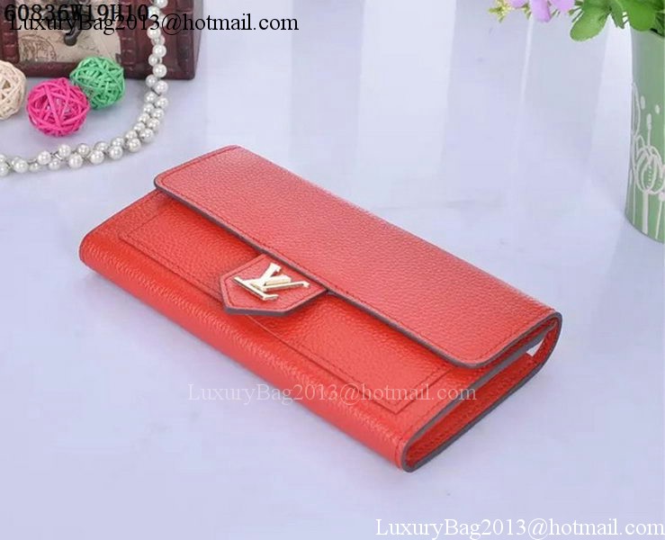 Louis Vuitton Soft Calf Leather LOCKME WALLET M60861 Red