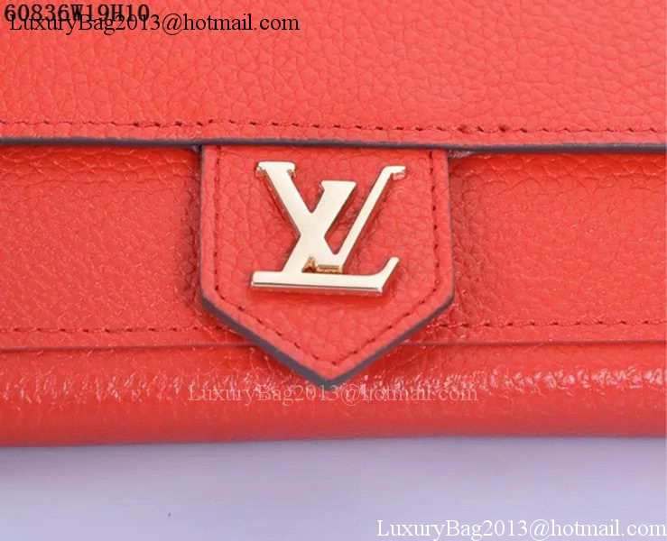 Louis Vuitton Soft Calf Leather LOCKME WALLET M60861 Red