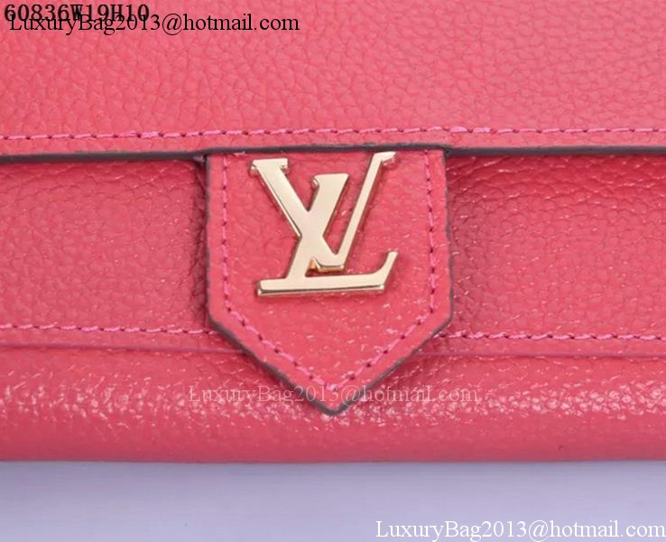 Louis Vuitton Soft Calf Leather LOCKME WALLET M60861 Rose