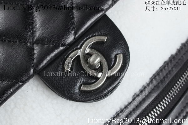 Chanel Sheepskin Leather Backpack A6036 Black&White