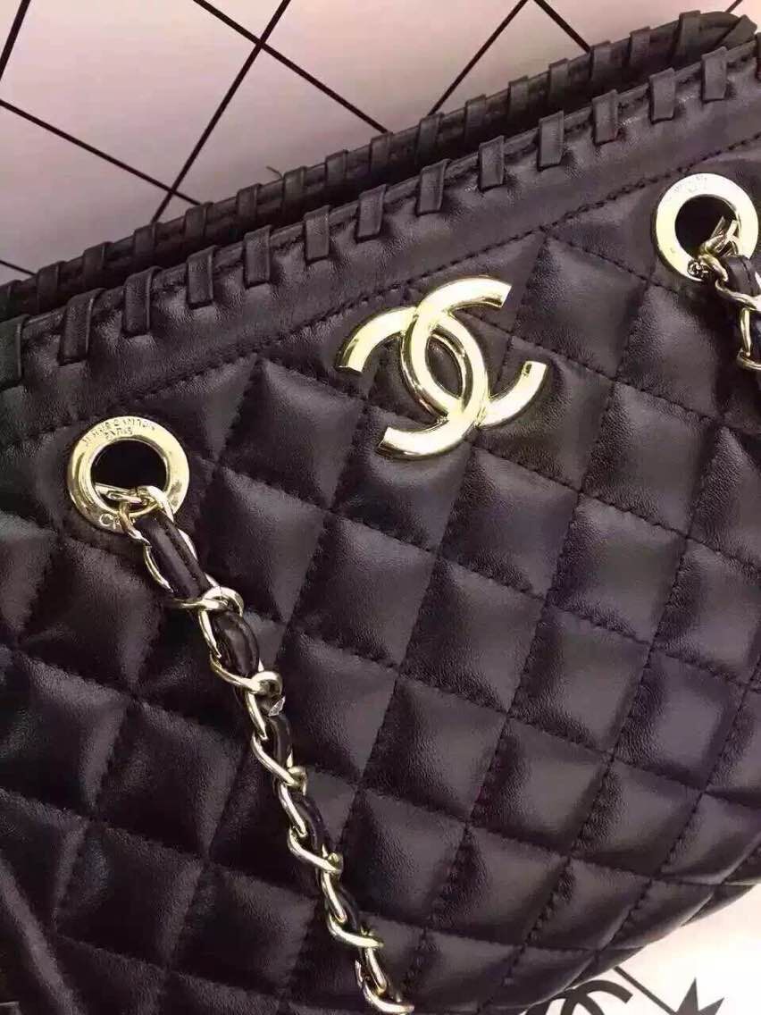 Chanel Shopper Bag Calfskin Leather A96300 Black