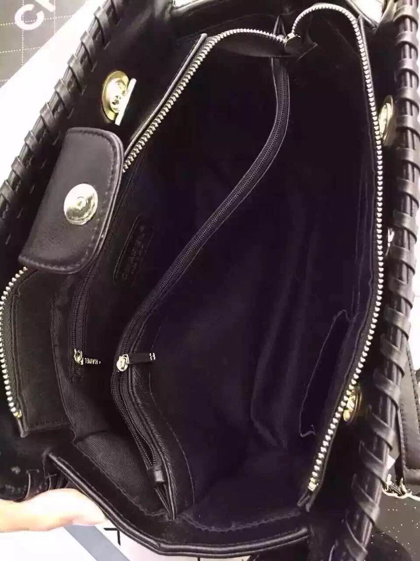 Chanel Shopper Bag Calfskin Leather A96300 Black