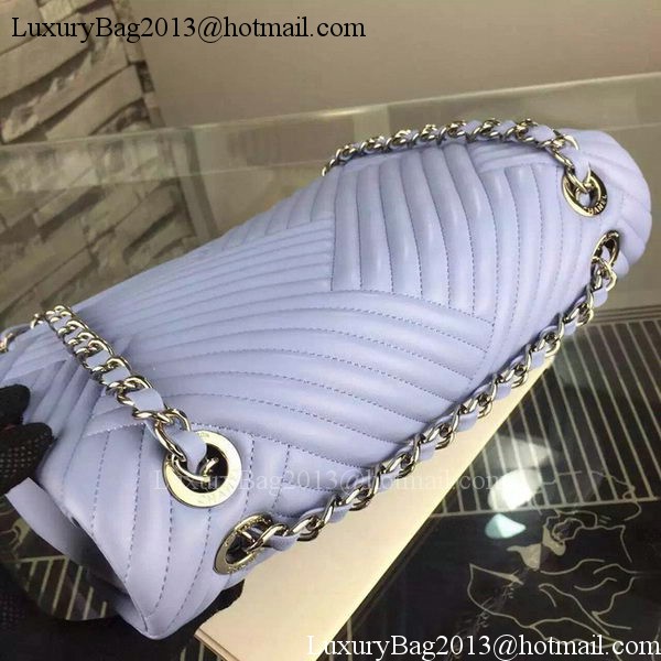 Chanel 2.55 Series Flap Bag Lambskin Chevron Leather A4270 Lavender