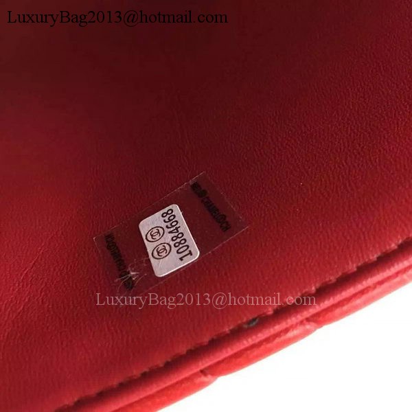 Chanel 2.55 Series Flap Bag Lambskin Chevron Leather A4270 Red