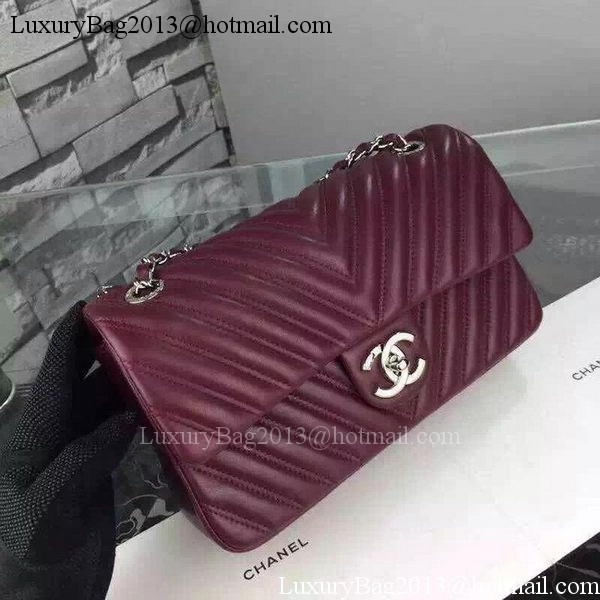 Chanel 2.55 Series Flap Bag Lambskin Chevron Leather A5378