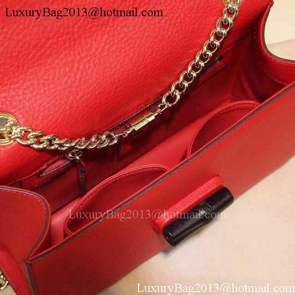 Gucci Miss Bamboo Leather Shoulder Bag 387611