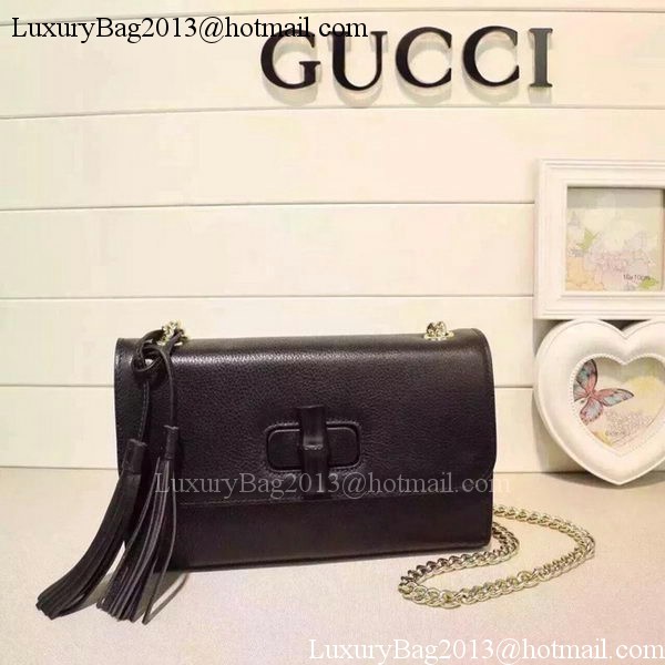 Gucci Miss Bamboo Leather Shoulder Bag 387611