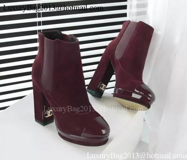 Chanel 110mm Ankle Boot CH1486 Burgundy