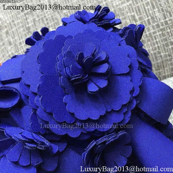 Chanel 2.55 Series Camellia Flap Bag Sheepskin Leather A0921 Blue
