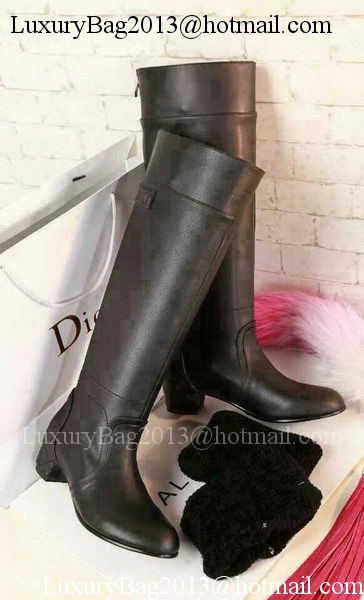 Chanel Leather Knee Boots CH1473 Black