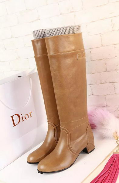Chanel Leather Knee Boots CH1474 Wheat