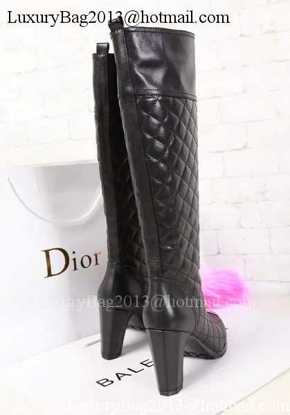 Chanel Leather Knee Boots CH1475 Black