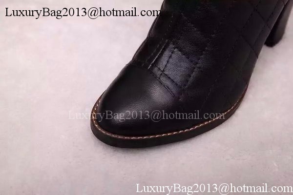 Chanel Leather Knee Boots CH1479 Black