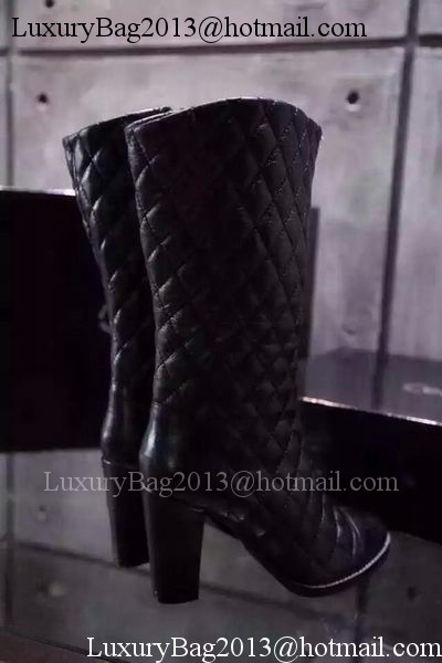 Chanel Leather Knee Boots CH1480 Black