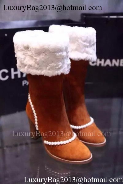 Chanel Leather Knee Boots CH1482 Brown