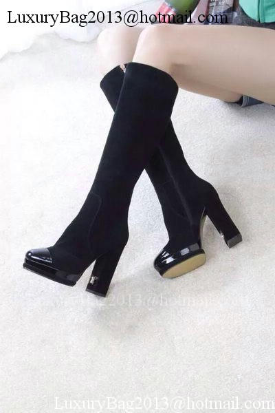 Chanel Leather Knee Boots CH1484 Black