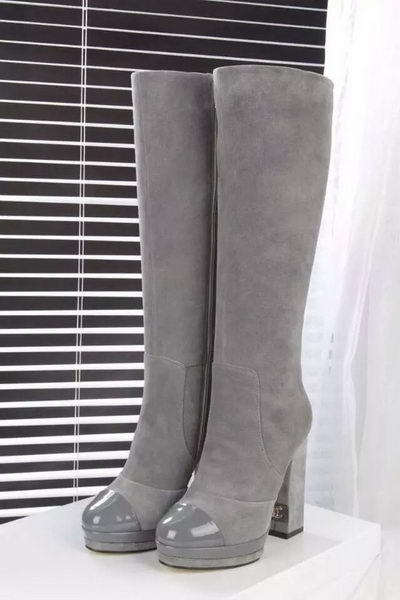 Chanel Leather Knee Boots CH1484 Grey
