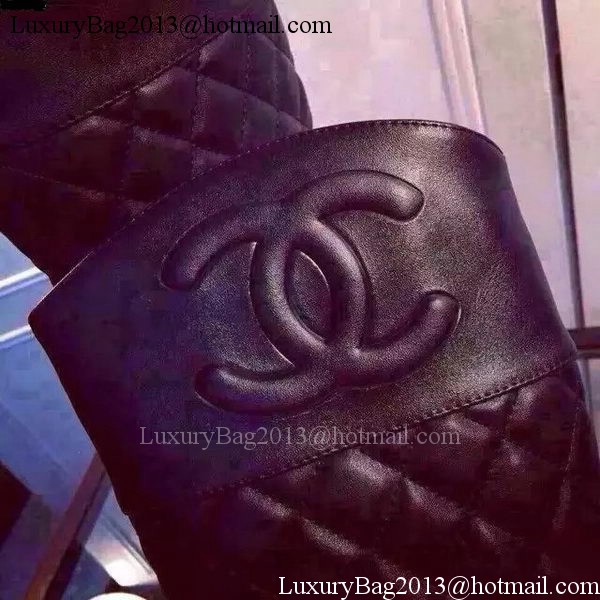 Chanel Leather Knee Boots CH1493 Black