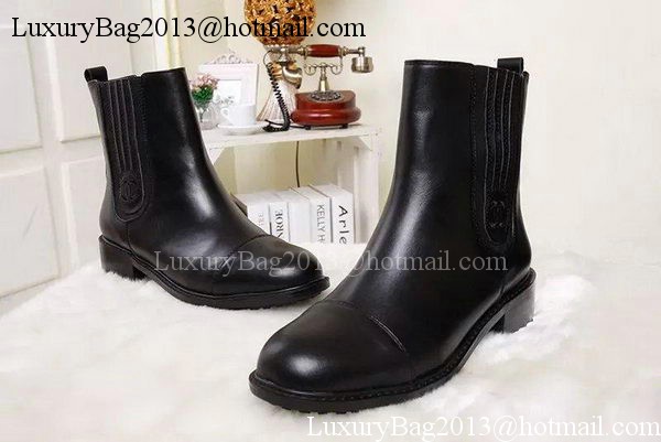 Chanel Sheepskin Leather Ankle Boot CH1415 Black