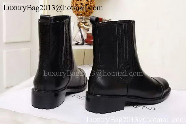 Chanel Sheepskin Leather Ankle Boot CH1415 Black