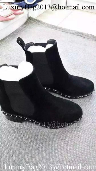 Chanel Sheepskin Leather Ankle Boot CH1497 Black