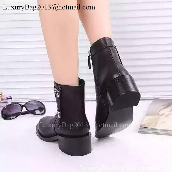 Chanel Sheepskin Leather Ankle Boot CH1499 Black