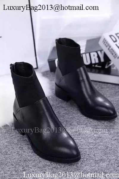 Chanel Sheepskin Leather Ankle Boot CH1504 Black