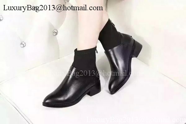 Chanel Sheepskin Leather Ankle Boot CH1504 Black