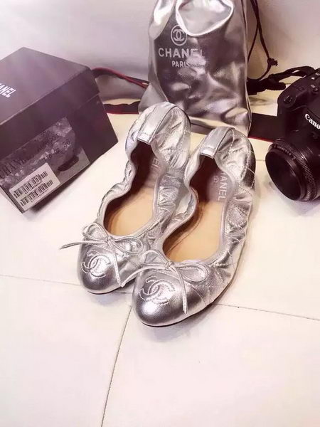Chanel Sheepskin Leather Ballerina CH1420 Silver