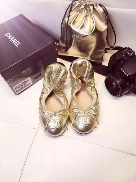 Chanel Sheepskin Leather Ballerina CH1421 Gold