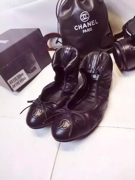 Chanel Sheepskin Leather Ballerina CH1422 Black
