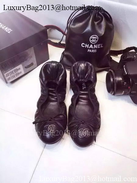 Chanel Sheepskin Leather Ballerina CH1422 Black