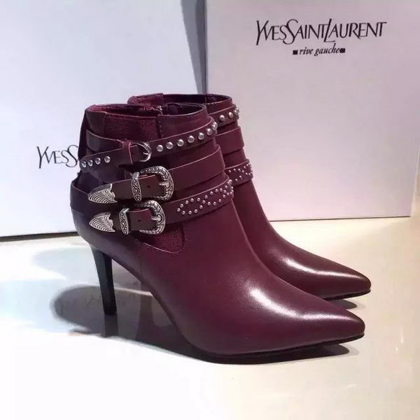 Yves Saint Laurent Ankle Boot YSL274 Burgundy