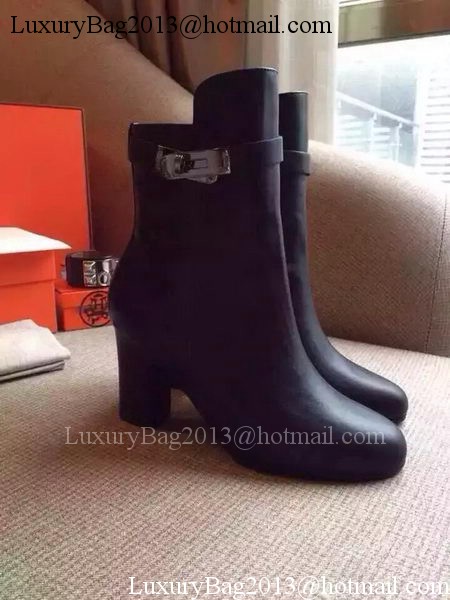Hermes Ankle Boot Leather HO564 Black