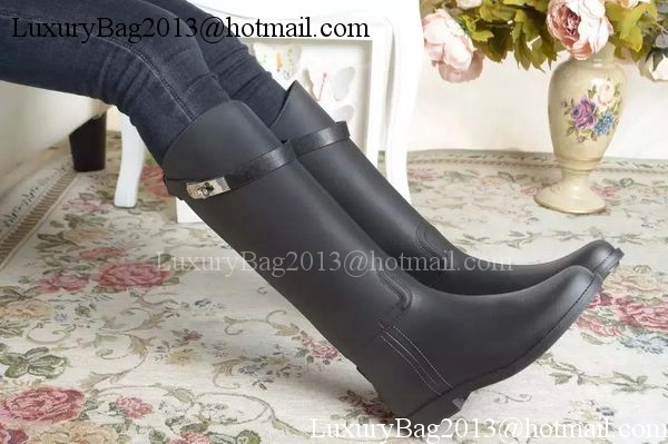 Hermes Ankle Boot Leather HO565 Black