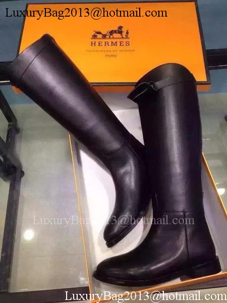 Hermes Boot Leather HO561 Black