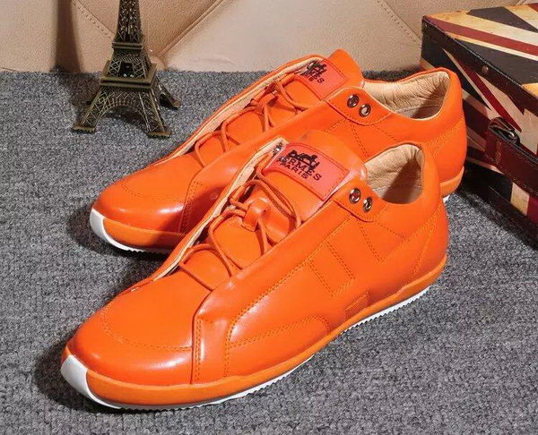 Hermes Casual Shoes Leather HO550 Orange