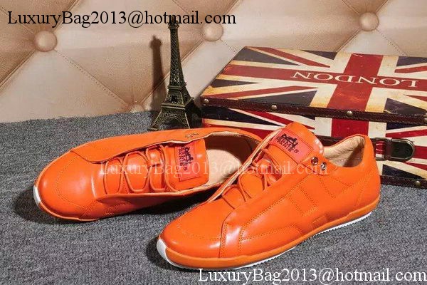 Hermes Casual Shoes Leather HO550 Orange