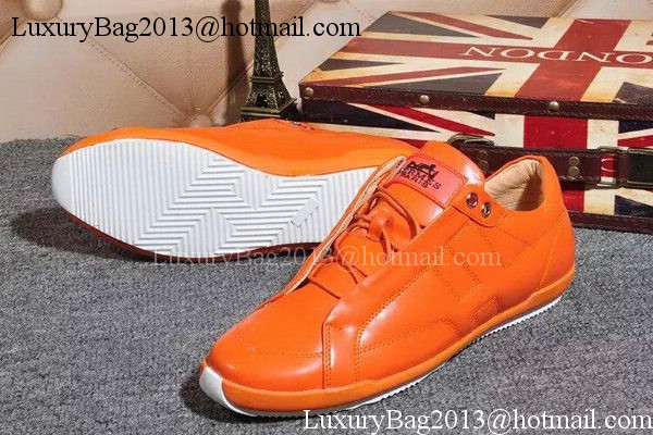 Hermes Casual Shoes Leather HO550 Orange